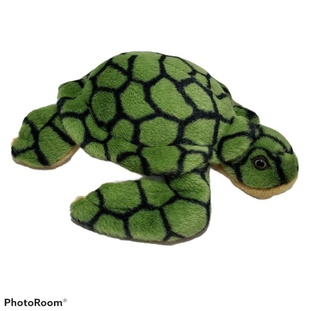 A&A Sea Turtle Plush Stuffed Animal Toy 12" Green